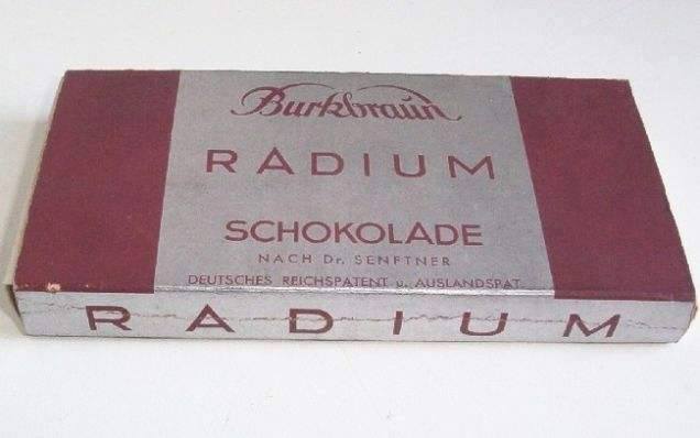 Radioactive Chocolate Bar, c.1931. The German company claimed it made people younger @DrLindseyFitz